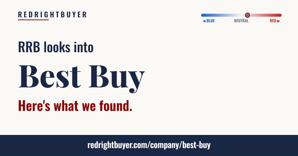 Is Best Buy conservative or liberal? RedRightBuyer editorial rating.
