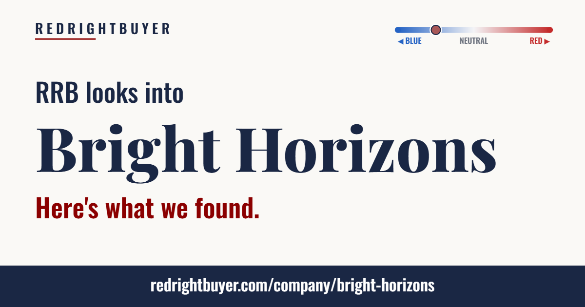 Is Bright Horizons conservative or liberal? RedRightBuyer editorial rating.
