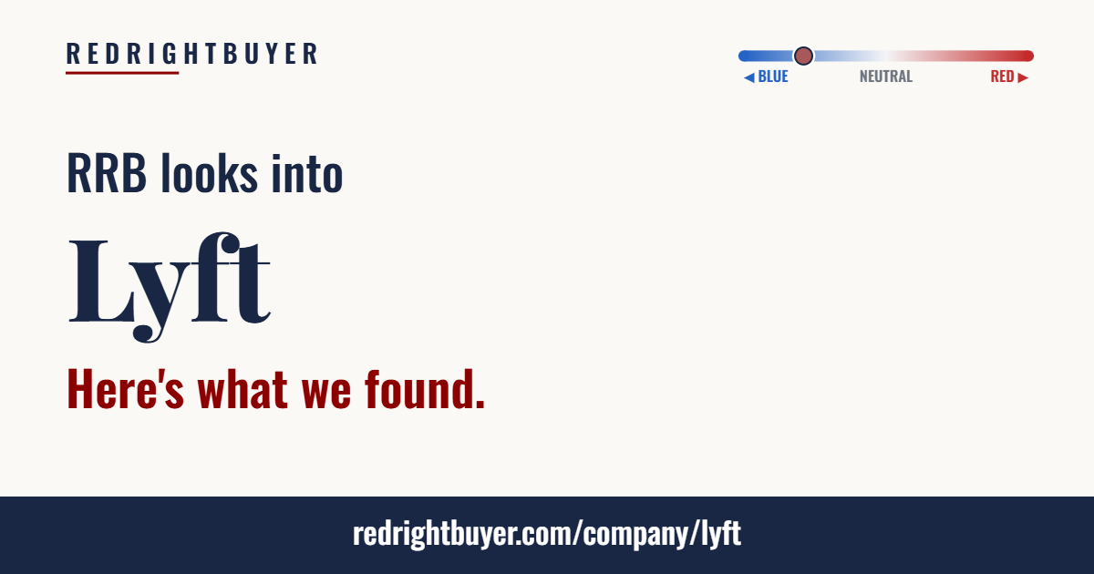 Is Lyft conservative or liberal? RedRightBuyer editorial rating.