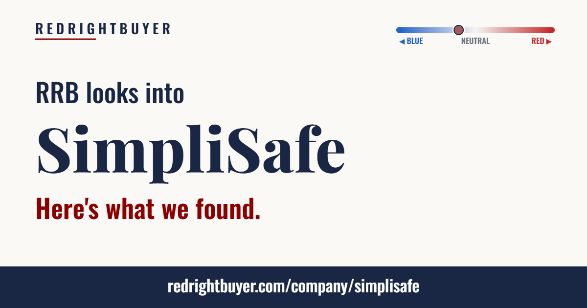 Is SimpliSafe conservative or liberal? RedRightBuyer editorial rating.