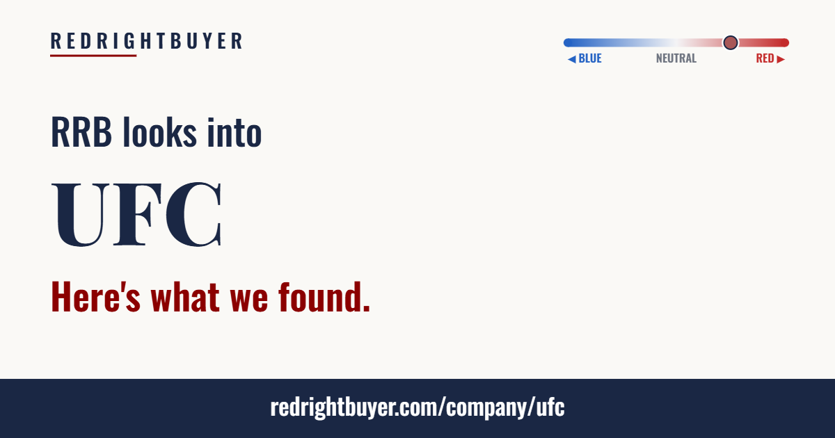 Is UFC conservative or liberal? RedRightBuyer editorial rating.