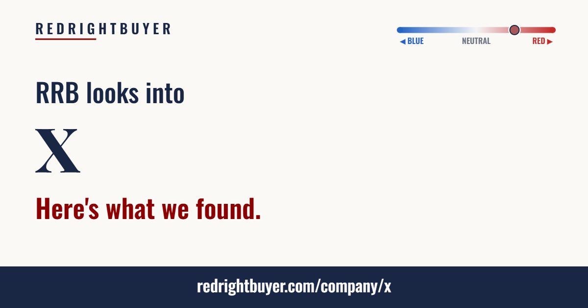 Is X conservative or liberal? RedRightBuyer editorial rating.